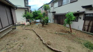 草刈り庭木剪定後