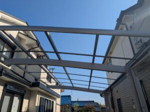 カーポートポリカ取り外し作業