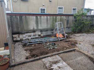 自作造作物置の骨組み解体後